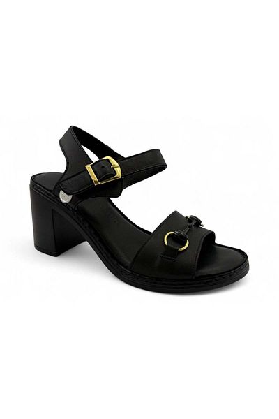 Mammamia 2420Genuine Leather Casual Women's Sandals-Black