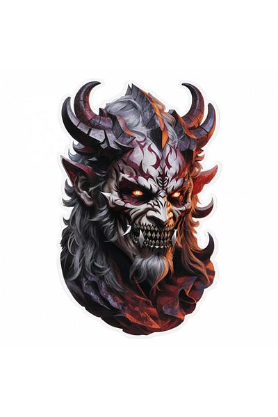 INOVATIX Set of 8 pieces, Demon Belphegor portrait sticker, INOVATIX®. 6 cm
