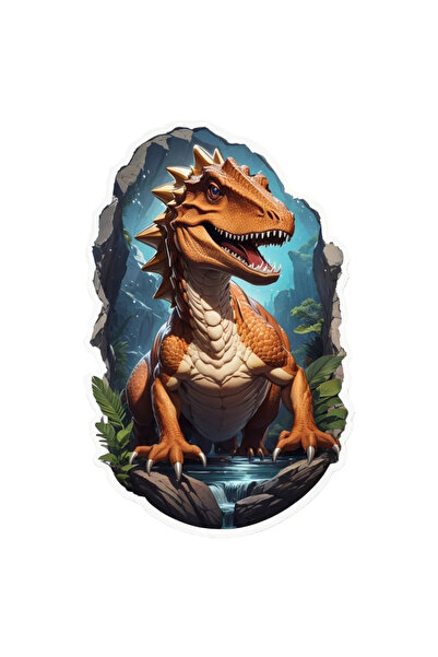 INOVATIX Set de 8 autocolante dinozaur cu țepi, INOVATIX®. 6 cm