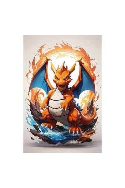 INOVATIX Set of 8 pieces, Pokemon Dragon Sticker, INOVATIX®. 6 cm