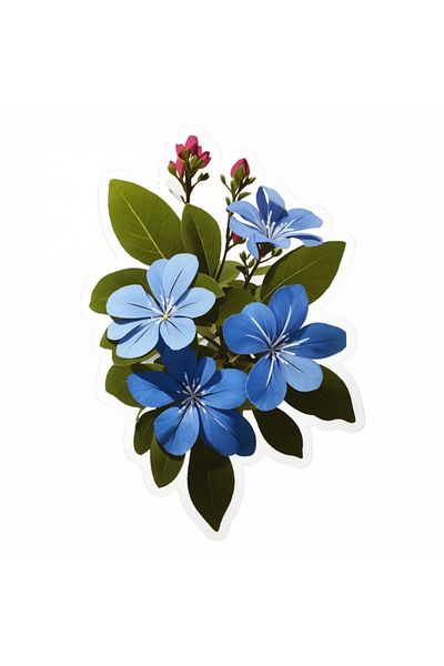 INOVATIX Set de 8 autocolante, Floare de dragoste Plumbago, INOVATIX®. 6 cm