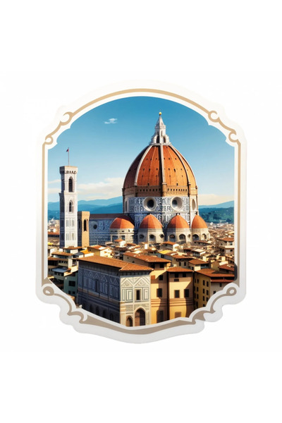 INOVATIX Set de 8 piese, autocolant Catedrala din Florența, INOVATIX®. 6 cm