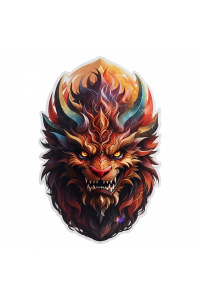 INOVATIX Set of 8 pieces, Sticker Demon Buer mask, INOVATIX®. 6 cm
