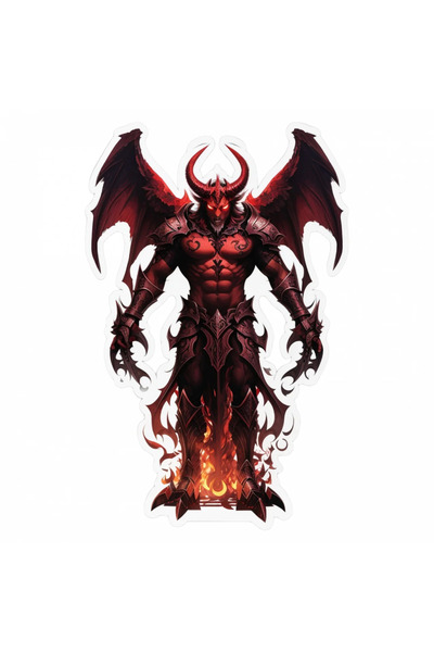 INOVATIX Set de 8 piese, autocolant Demon Azazel cu aripi, INOVATIX®. 6 cm