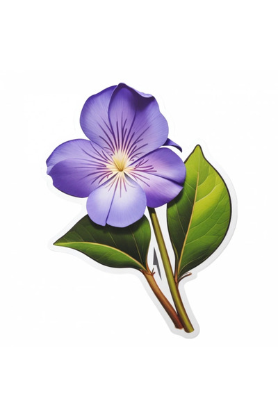 INOVATIX Set de 8 piese, autocolant floare Vinca cu frunze, INOVATIX®. 6 cm