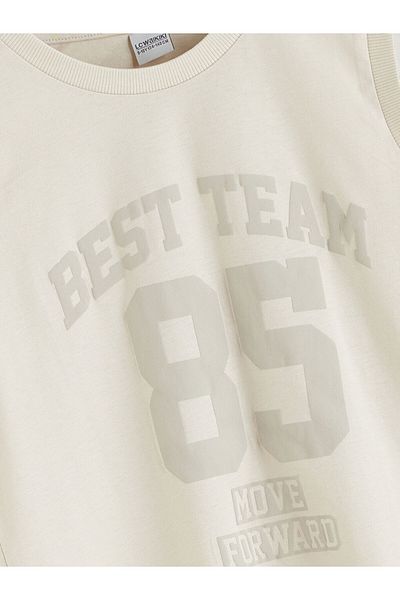 LC Waikiki Beige Crew Neck Boy's Undershirt
