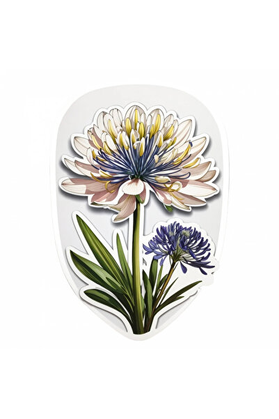 INOVATIX Set de 8 bucăți, autocolant floare Agaphantus înflorit, INOVATIX®. 6 cm