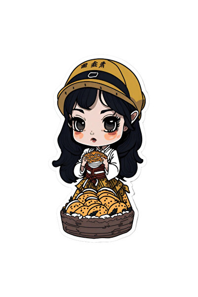 INOVATIX Set de 8 piese, autocolant Fată cu brioșe, INOVATIX®. 6 cm