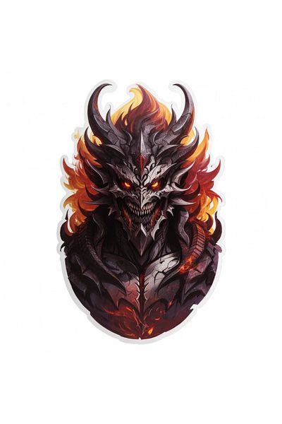 INOVATIX Set of 8 pieces, Demon Belial Sticker, INOVATIX®. 6 cm