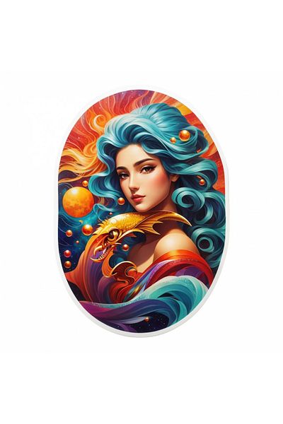 INOVATIX Set de 8 piese, autocolant cu simbolul zodiacal Pești, INOVATIX®. 6 cm
