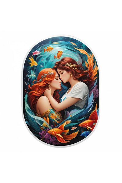 INOVATIX Set de 8 piese, autocolant cu simbolul zodiacal Pești pentru fete, INOVATIX®. 6 cm