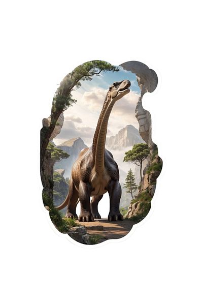 INOVATIX Set de 8 piese, autocolant dinozaur Diplodocus, INOVATIX®. 6 cm