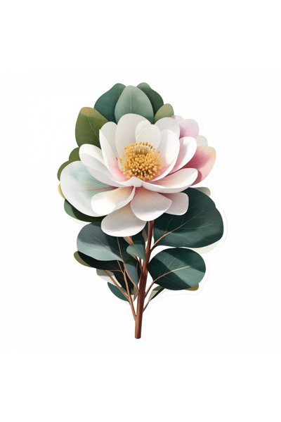 INOVATIX Set de 8 autocolante cu flori de eucalipt, INOVATIX®. 6 cm