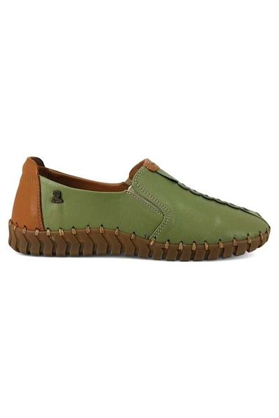 Venüs 210725 Genuine Leather Women's Casual Shoes-Green