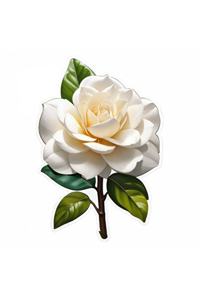 INOVATIX Set de 8 autocolante cu flori de gardenie, INOVATIX®. 6 cm