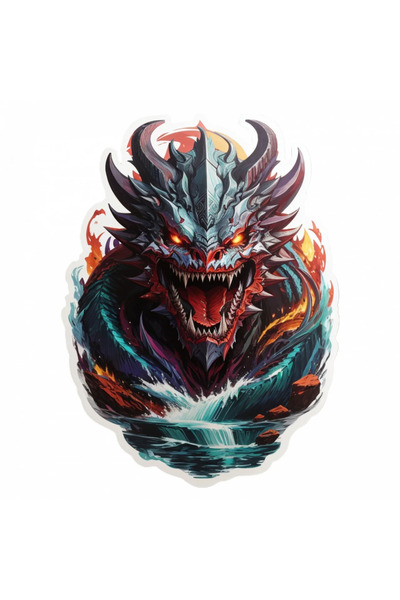 INOVATIX Set de 8 piese, autocolant Fierce Demon Leviathan, INOVATIX®. 6 cm