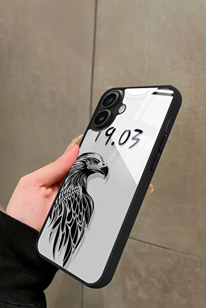 Snacase iPhone 16 Plus Uyumlu Karakartal Tasarımlı Glossy Premium Kılıf