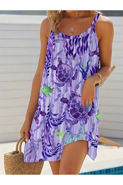 Kokosh moda Γυναικείο φόρεμα με στρογγυλή λαιμόκοψη με μοτίβο τελειώματος