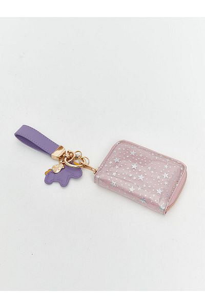 LC Waikiki Star Patterned Girl's Wallet and Keychain