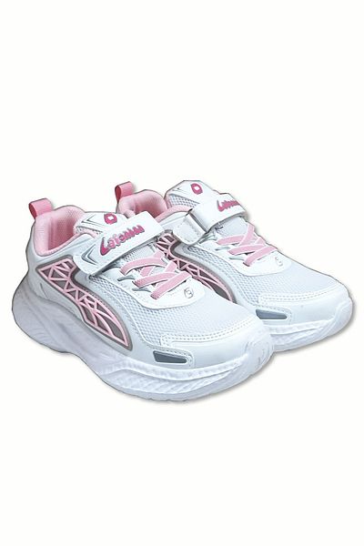 welissa Pantofi sport pentru copii cu velcro alb elastic Talpa usoara
