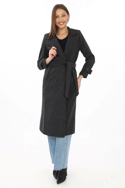 lioraclass Women's Lined Fish Back Cashmere Cashmere Coat - Black