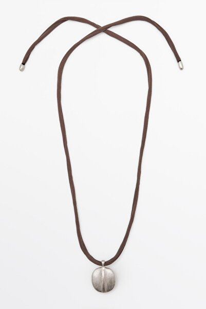 Massimo Dutti Yaprak ve ipek ip kolye