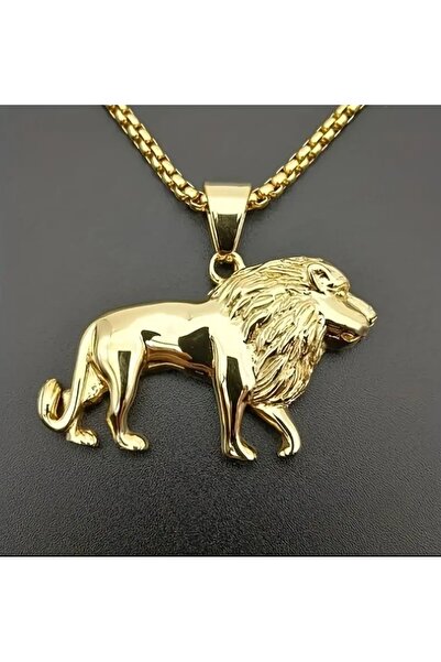 ORGANICYOU YIWU Erkekler için Altın Aslan Kolye - Detaylı Alaşım Hayvan Takıs...