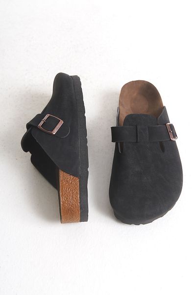 HVZ Exclusive Black Closed Front Eva Sole Buckle Daily Slippers Sumpa Sabo Cork Sole Comfortable Ergonomic Slippers