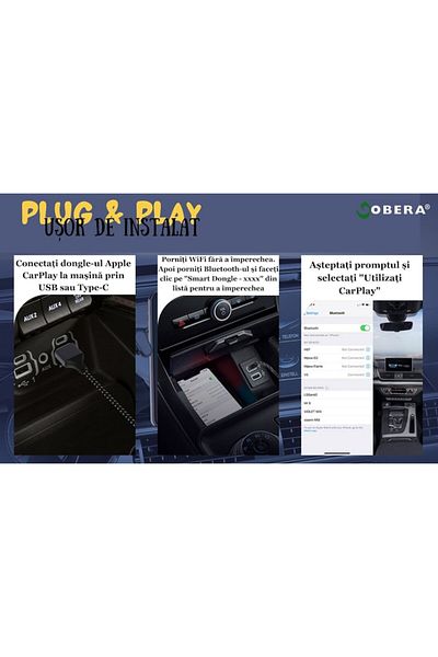 goBERA goBERA® Wireless CarPlay Module, For cars with factory wired Carplay, Compatible with IOS 10+