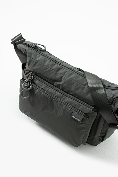 Sanmorris 6001 Women's 3-Eye Parachute Fabric Adjustable Crossbody Bag Dark Gray