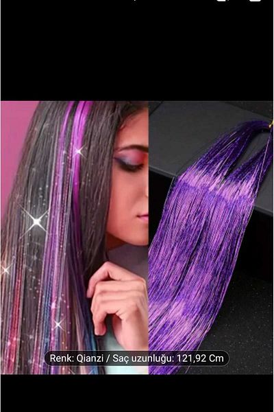 EMKSHOP Tinsel Hair Silvery Hair Accessory Hair Sparkle Sidepiece Hair Tinsel Shiny Hair