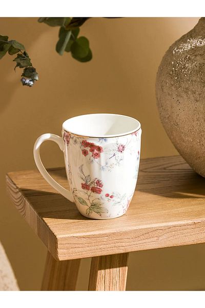 LC Waikiki Lcw Home White Flower Printed Porcelain Mug 350 ml