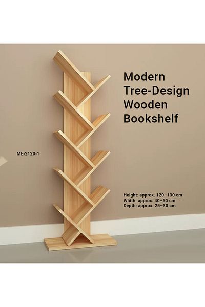 TrentonGCC رف كتب خشبي بتصميم شجرة عصري