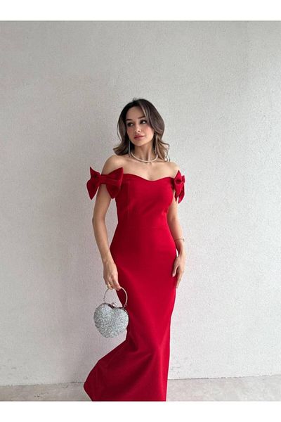 amcacom Bow Tie Detail Stylish Dress