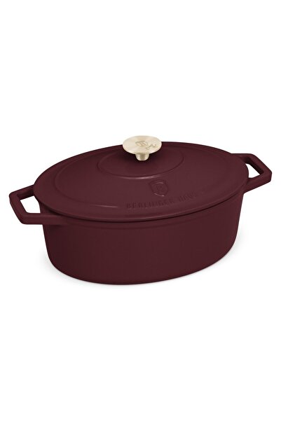 Berlinger Haus Oval enameled cast iron pot with lid 4.65L 30 cm Leonardo Berlinger Haus BH 6543, burgundy