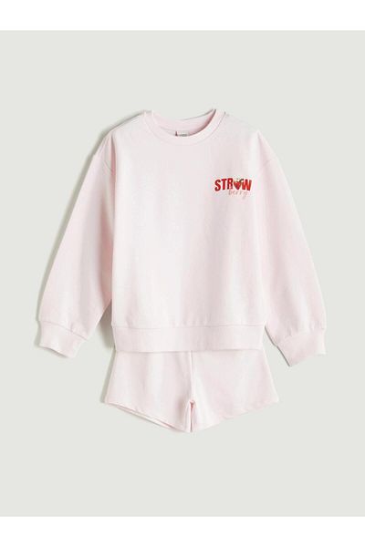 LC Waikiki Crew Neck Girls Sweatshirt and Shorts