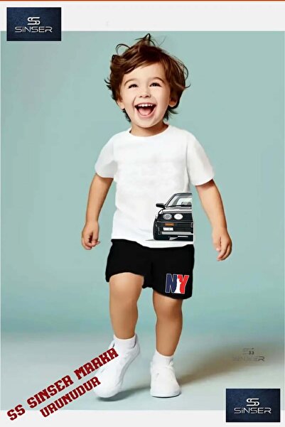 SS SİNSER Παιδικό μπλουζάκι με στάμπα "CAR BLACK HALF LEFT" με λαιμόκοψη ποδη...