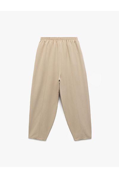 Koton New Season Modal Fabric Balloon Fit Trousers with Laced Waist and Pockets