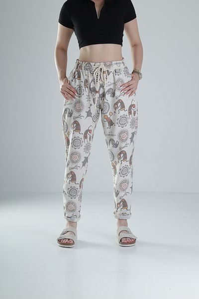 COCOPELLI Pantaloni baghetă cu model
