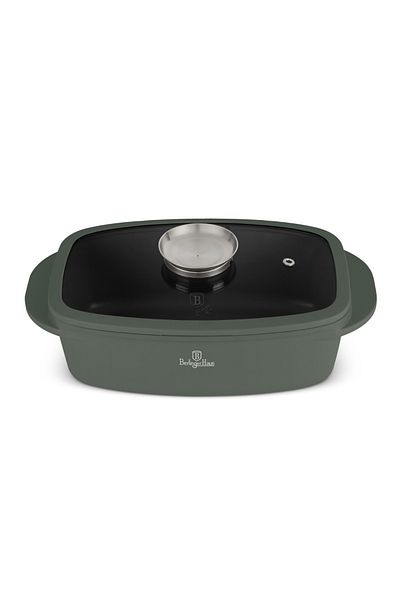 Berlinger Haus Oală de copt cu capac 32x21 cm, 6l – Colecția Green Matte Bh 8775, verde, antiaderentă