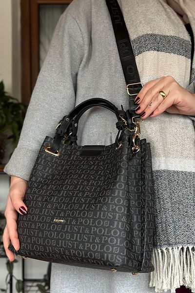 Just Polo JP Original Just Polo Special Design Large Size Casual Hand Knitted Wide Strap 4 Compartment Women's Shoulder Bag