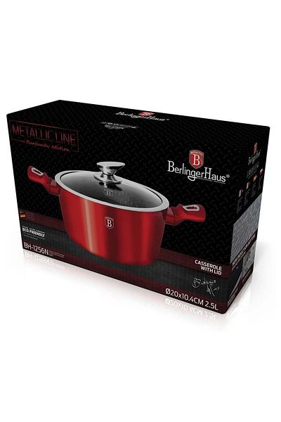 Berlinger Haus Pot with lid 20 cm Burgundy Metallic Line Berlinger Haus BH 1256N