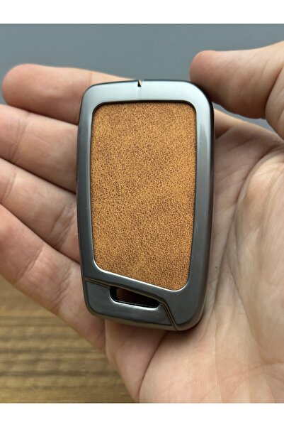 Mavi Keys Husă de protecție pentru chei din piele și metal cu 3 butoane pentru Volkswagen Passat Skoda Octavia Superb Seat, maro