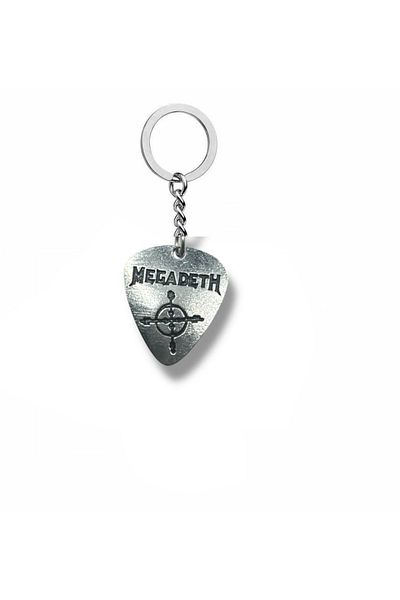 Herşey Nota Megadeth Pen Keychain – Unisex Metal Keychain with Double Sided Rock Sign