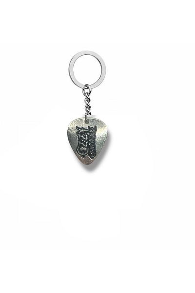 Herşey Nota Ozzy Osbourne Rock Band Pen-Shaped Double-Sided Rock Sign Metal Keychain