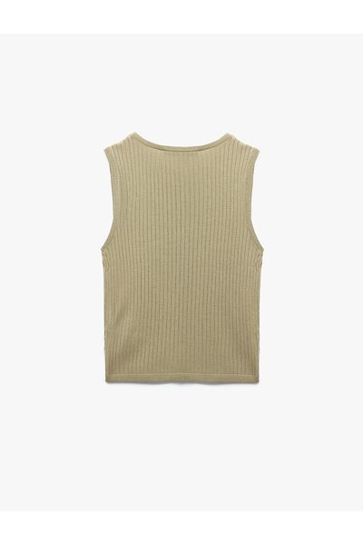 Koton New Season Koton X Sima Tarkan - Sequin Sequin Embroidered Crew Neck Sleeveless Knitwear Undershirt