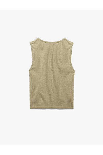 Koton Νέα σεζόν Koton X Sima Tarkan - Παγιέτες κεντημένες μπλούζες με λαιμόκοψη αμάνικο πλεκτό