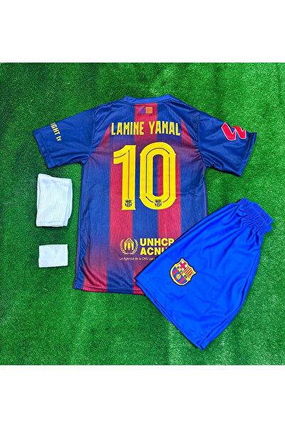 Alaturka Mix Lamine Yamal 2025-2026 Yeni Sezon Çocuk Futbol Forması Şort Çora...