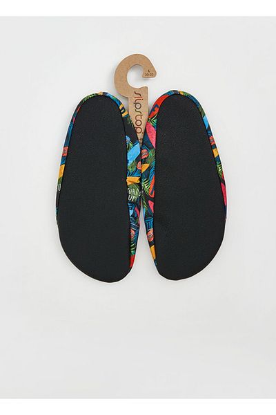 LC Waikiki Slipstop Black Printed Boys' Sea Shoes