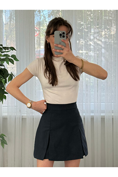 LUVESSE Karmen Lacivert Şort Etek